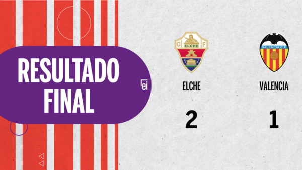 Con la mínima diferencia, Elche venció a Valencia por 2 a 1