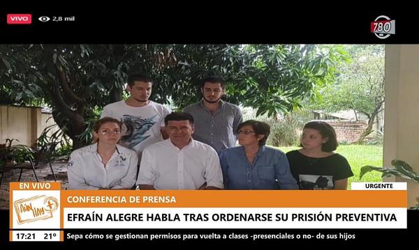 Efraín Alegre: "Me quieren meter preso para que no compita en las elecciones" - Megacadena — Últimas Noticias de Paraguay