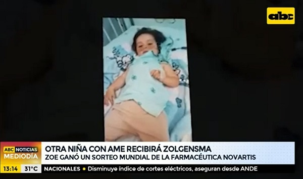 Zoe gana sorteo a nivel mundial para recibir el mismo medicamento que Bianca