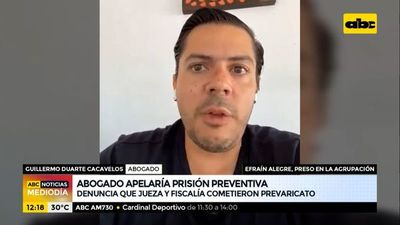 Abogado de Efraín Alegre apelaría prisión preventiva - ABC Noticias - ABC Color