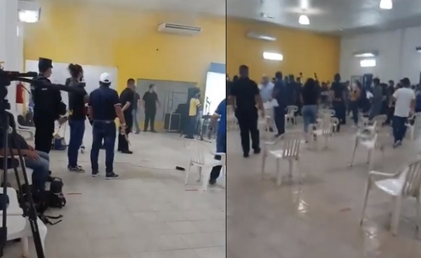 Gas lacrimógeno, pedradas y pelea en la asamblea del Chanchón