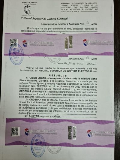 TJSE falla a favor de TEI llanista, pero dispone levantar restricciones para elecciones sin desdoblamiento en el PLRA - Nacionales - ABC Color