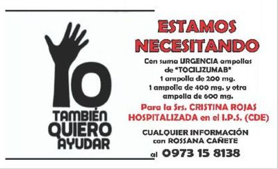 Apelan a solidaridad para comprar medicamentos a paciente con Covid y dengue