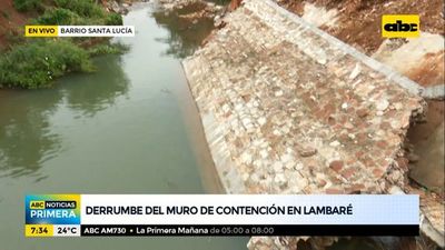 Muro de contención se derrumbó en Lambaré durante temporal - ABC Noticias - ABC Color