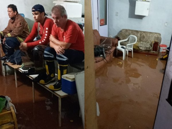 Temporal dejó cuantiosos daños en local de bomberos de Lambaré