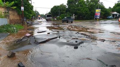 Luque: obra chapucera de la Municipalidad fue arrastrada por raudales - Nacionales - ABC Color