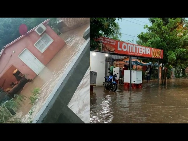 Dramática situación en Caacupé: Viviendas y comercios bajo agua tras intensas lluvias
