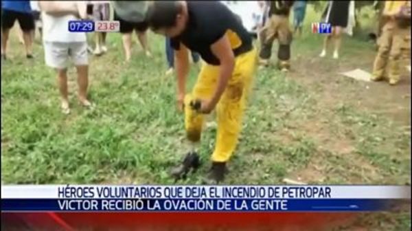 Prótesis no le impidió a bombero combatir el fuego en Petropar