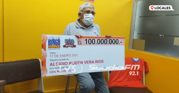 Itapúa: Telebingo premió al primer ganador de los 100.000.000 en este 2021
