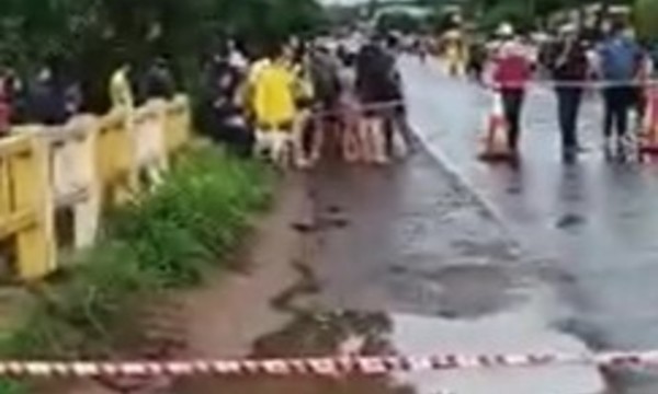 Ruta Py 02 clausurada por desmoronamiento - C9N