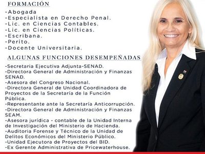 Por primera vez una mujer es titular de SENAD