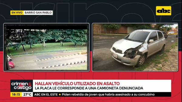 Hallan vehículo utilizado en asalto - Crimen y castigo - ABC Color