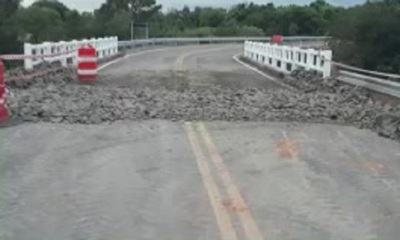 Tobati: Desborde se llevó parte de un puente inaugurado hace menos de 1 mes - C9N