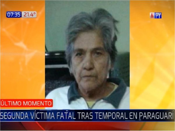 Una mujer de 68 años es la segunda víctima del temporal en Paraguarí