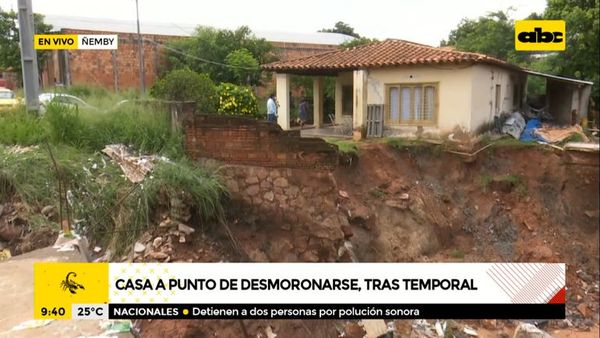 Casa, al borde del vacío: familia pide ayuda ante inminente derrumbe - Nacionales - ABC Color