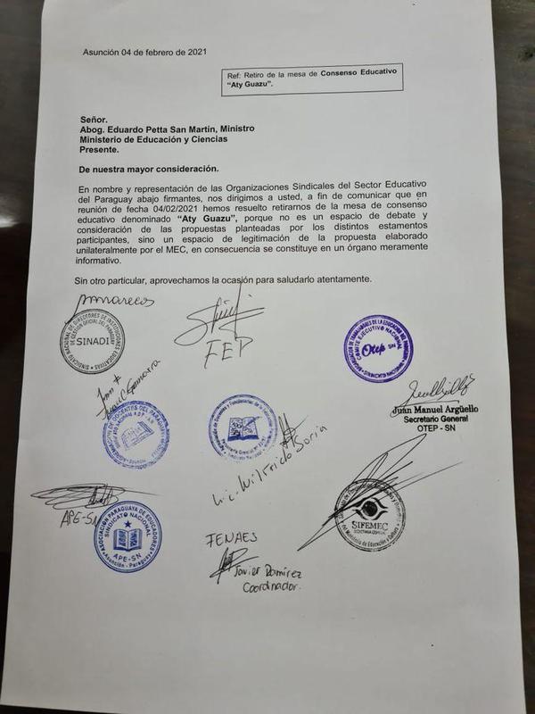 Docentes se retiran del Aty Guasu del MEC y califican de “dictador” a Petta - ADN Digital