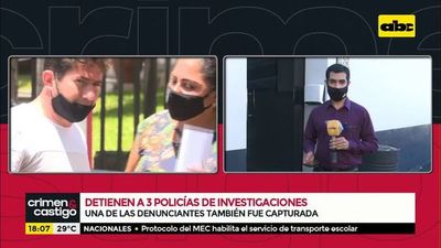 Detienen a 3 policías de investigaciones - Crimen y castigo - ABC Color