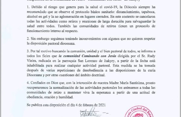 Suspenden casa de retiro en Itakyry
