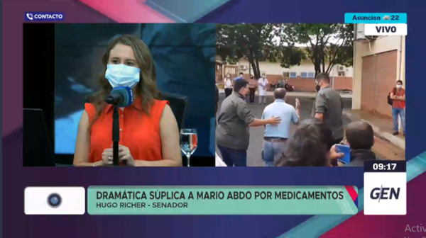 HOY / Senador Hugo Richer, sobre la dramática súplica de medicamentos a Mario Abdo Benítez