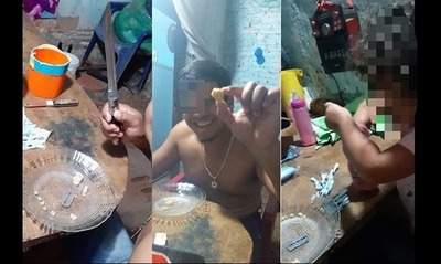 Detienen a un tipo que hacía acomodar dosis de crack en bolsitas a su propia hija