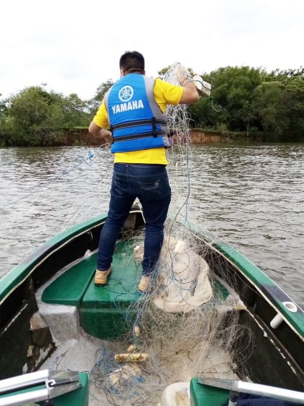 En control fluvial se decomisaron cerca de 1.000 metros de redes prohibidas