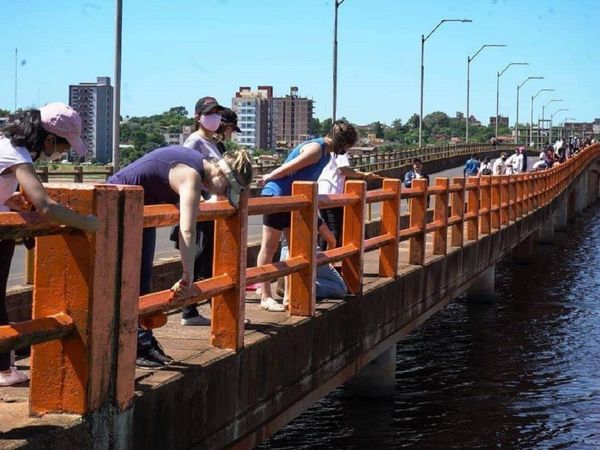 MOPC impide que voluntarios pinten el puente Mbói Ka'ê de Encarnación