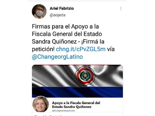 Juntan firmas para apoyar a la fiscala Sandra Quiñónez