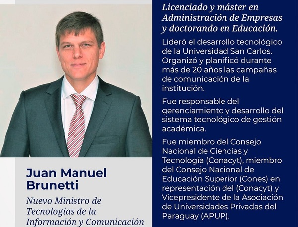 Juan Manuel Brunetti es el nuevo ministro de MITIC