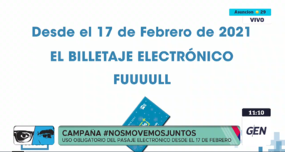 HOY / Uso obligatorio del pasaje electrónico desde el 17 de febrero