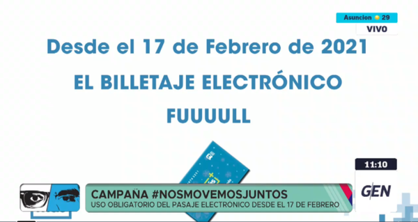 HOY / Uso obligatorio del pasaje electrónico desde el 17 de febrero