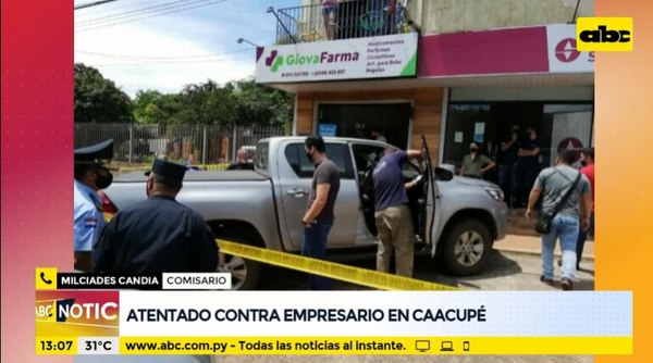 Balacera e intento de asalto a un empresario en Caacupé - Nacionales - ABC Color
