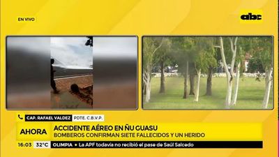 Accidente aéreo en Ñu Guasu: bomberos confirman siete fallecidos y un herido - ABC Noticias - ABC Color
