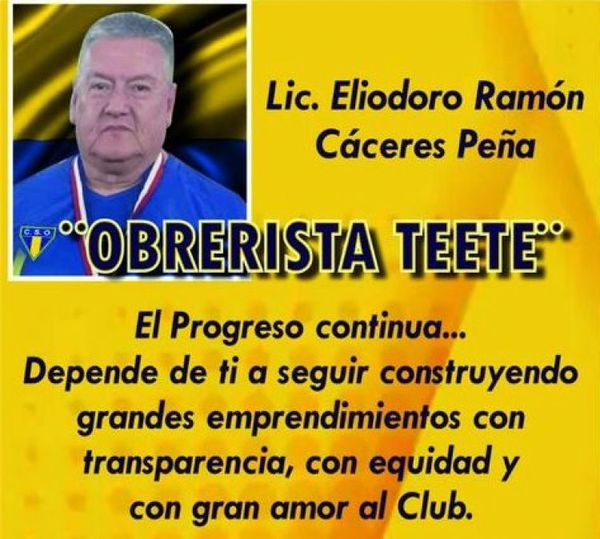 Eliodoro Ramón Cáceres; su historia dirigencial, logros y el futuro del club Sp. Obrero