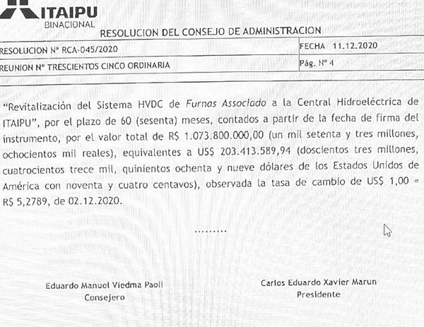 ANDE pedirá US$ 203 millones a la Itaipú - Nacionales - ABC Color