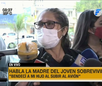 Tragedia aérea en Luque: Habló la madre del joven sobreviviente