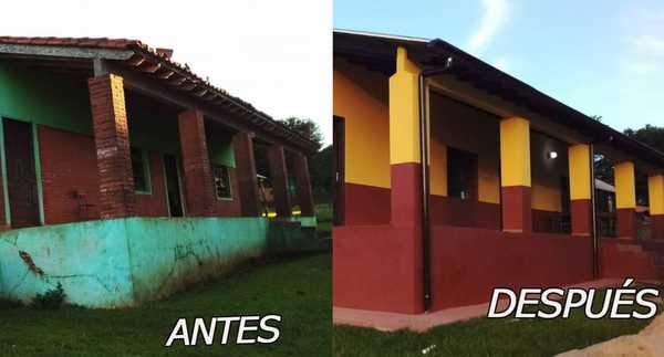 Gobernación de Guairá continúa realizando reparación de aulas - Noticiero Paraguay