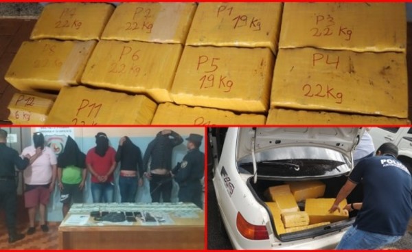 Sorprendidos con 232 kg de droga intentaron sobornar a policías