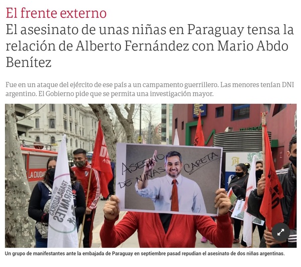 Medio argentino señala «tensión» en las relaciones con Argentina por el caso de las niñas asesinadas | OnLivePy