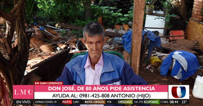 Hombre de la tercera edad requiere de ayuda, vive de forma precaria