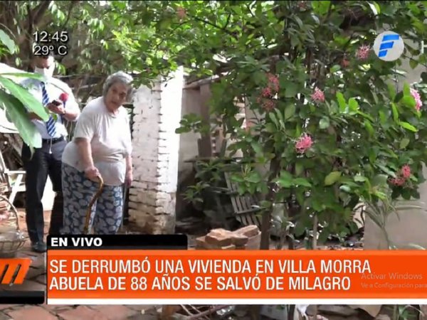 Mujer de 88 años se salva tras el derrumbe de su casa en Villa Morra