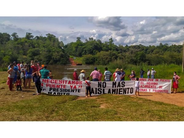 Vecinos de Los Cedrales y Minga Guazú piden traslado de un puente
