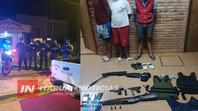 ATRAPAN A TRES HOMBRES FUERTEMENTE ARMADOS EN SAN PEDRO DEL PARANÁ