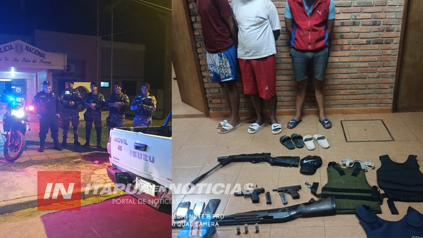 ATRAPAN A TRES HOMBRES FUERTEMENTE ARMADOS EN SAN PEDRO DEL PARANÁ