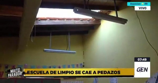 La Nación / A semanas del inicio de clases presenciales, la escuela Romualdo Núñez se cae a pedazos