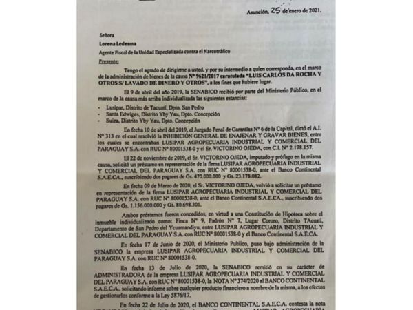 Prófugo por lavado consigue crédito de G. 1.729 millones