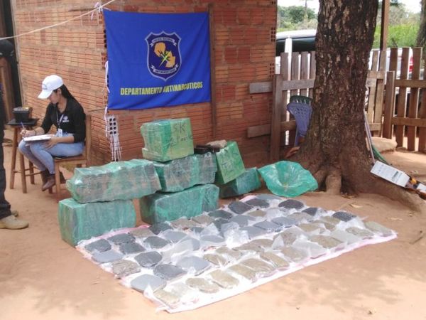 Hallan cerca de 200 kilos de marihuana durante allanamiento en Capitán Bado