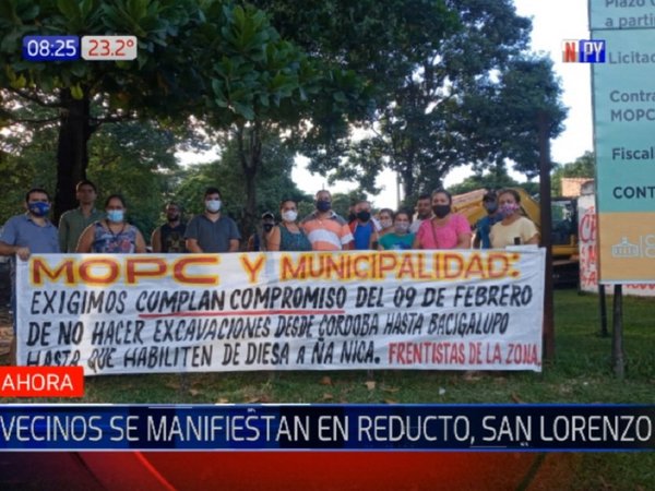 En Reducto exigen no excavar avenida sin habilitar parte del tramo