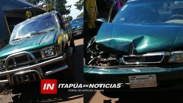 COLISIÓN DE VEHÍCULOS DEJÓ DAÑOS MATERIALES EN MA. AUXILIADORA