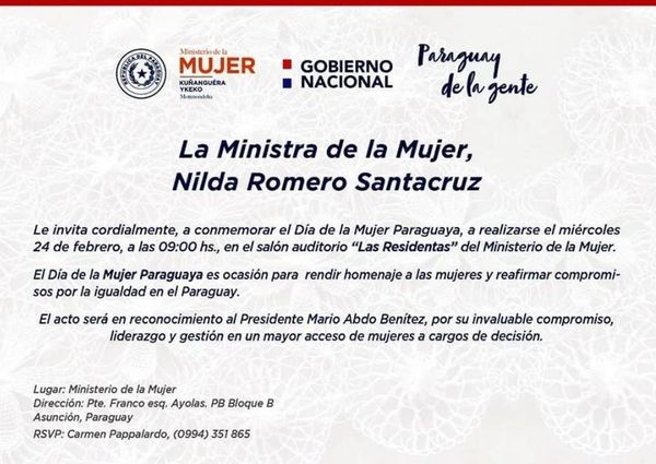 En el Día de la Mujer, van a entregar un reconocimiento a Marito - Nacionales - ABC Color