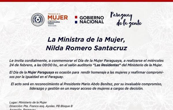 ¡Parece chiste! Homenajearán a Abdo en el Día de la Mujer Paraguaya